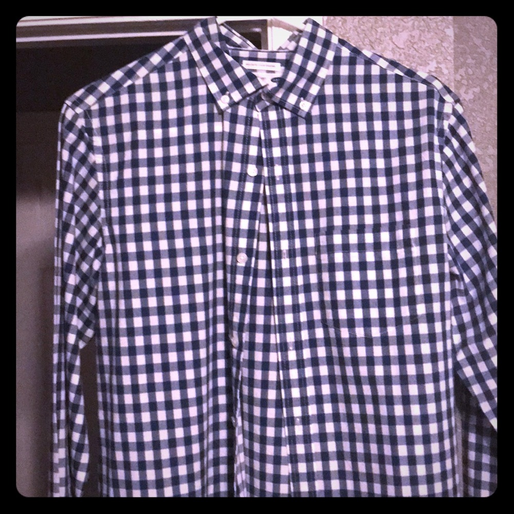 OLD NAVY Checkered blue/ navy button down.